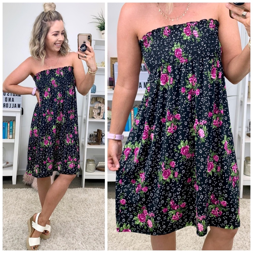 New w/o Tags Floral Smocked Tube Dress